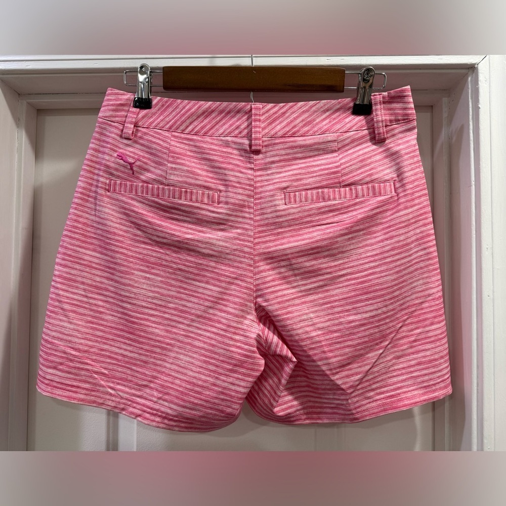 Puma Way Pink Striped Athletic Golf Shorts Size 4